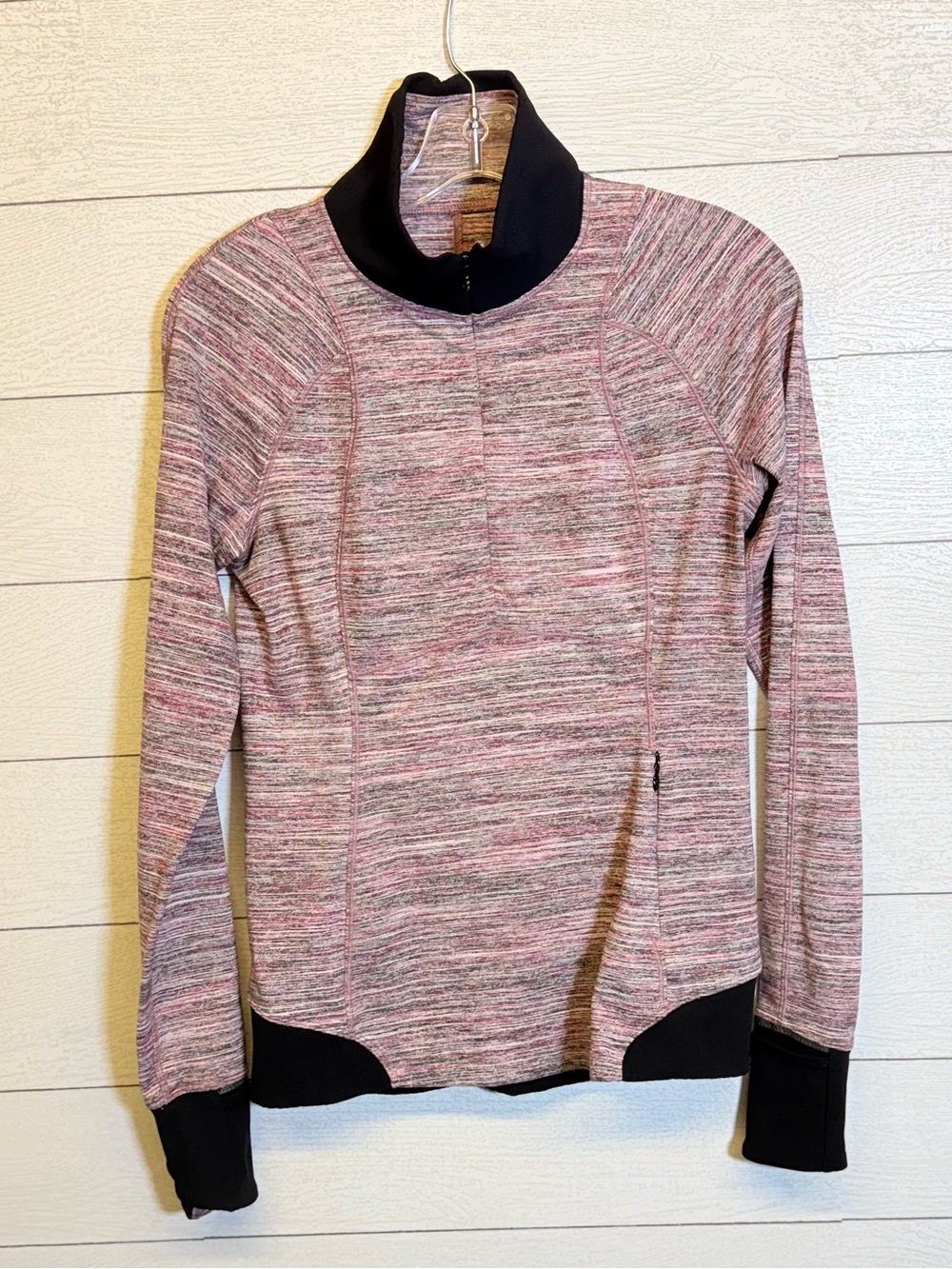 Lululemon Runderful 1/2 zip space dye camo berry rumble multi black size 8